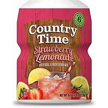 Country Time, Powdered Drink Mix, Strawberry Lemonade, 18Oz Tub (Pack Of 3)
