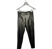 A Day Black Shiny Pants High-Rise Pull-On Vegan Leather Size Small