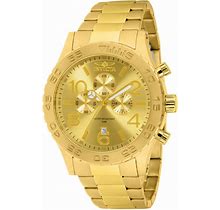 Invicta Men's 1270 Specialty Chronograph Gold Dial 18K Gold Ion-Plated Stainless Steel Watch