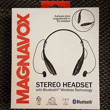 NEW Magnavox Black Stereo Headset Bluetooth Wireless Hands-Free MBH513-BK