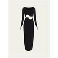 Sir Salvador Beaded Long Sleeve Maxi Dress, Black, Women's, 0, Casual & Work Dresses Maxi Dresses