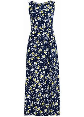 Women's Tall Women's Sleeveless Tie Waist Maxi Dress - Lands' End - Blue - XL
