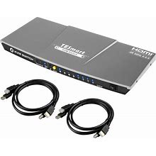 Tesmart KVM Switch 4 Port HDMI | 4K 60Hz Ultra HD | Multimedia With Audio Output [Connect Multiple Pcs, Laptops, Gaming Consoles To 1 Video Monitor,