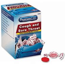 Cough And Sore Throat, Cherry Menthol Lozenges, 50 Individually Wrapped Per Box - Breakroom Supplies, Medicine