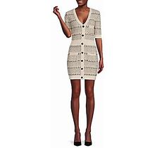 Ba&Sh Women's Marled Wool Blend Sweater Dress - Ecru - Size 3 (L)