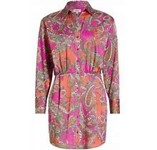 L'agence Women's Demetria Paisley Shirtdress - Rhodamine Pop - Size 4