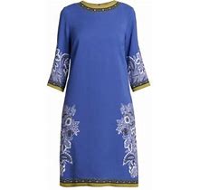 Etro Women's Floral Bandana Shift Dress - Print Floral Blue - Size 6