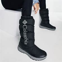 Columbia Shoes | Columbia Womens Paninaro Omni Heat Black Tall Waterproof Winter Boots Size 8 | Color: Black/Silver | Size: 8