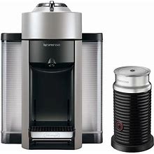 Nespresso By Delonghi Vertuo Coffee & Espresso Single-Serve Machine With Aeroccino Milk Frother, Silver