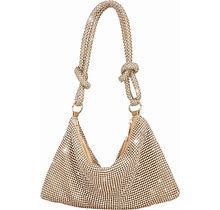 Rhinestone Purses For Women Chic Sparkly Evening Handbag Bling Hobo Bag Shiny Silver Clutch Purse For Party