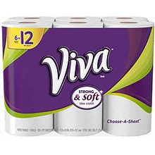VIVA Choose-A-Sheet Paper Towels, White , Double Roll, 6 Rolls