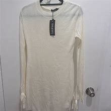Boohoo Dresses | Boohoo White Fall Sweater Dress Size M | Color: White | Size: M