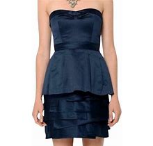 - Bcbgmaxazria Women's Tiered Strapless Mini Dark Ink Dress - 0