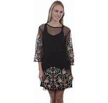 Scully Womens Black 100% Viscose Colorful 2-Piece S/S Dress XL