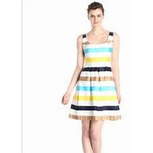 Nine West Dresses | Nine West Striped Summer Dress With Pocke Itts | Color: Silver | Size: 4