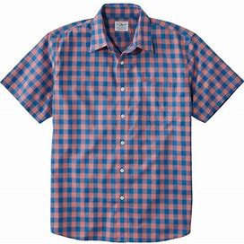 L.L.Bean | Men's Wrinkle-Free Everyday Shirt, Traditional Untucked Fit, Plaid, Short-Sleeve Rose Wash XXL, Cotton