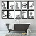 5Pcs/Set Bathroom Funny Quotes Posters, Frameless Canvas,A-2025