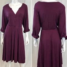Torrid Dresses | Torrid 3X Purple Roll Sleeve Button Up V-Neck Pockets Pleated Shirt Dress | Color: Purple | Size: 3X