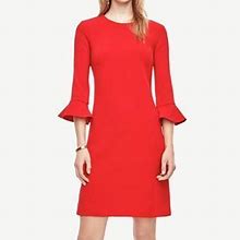 Ann Taylor Dresses | Red Bell Sleeve Ann Taylor Dress | Color: Red | Size: 0