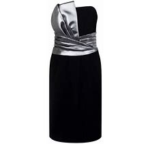 Paule Ka Women's Sheath Dress Black Silver Bow Mini Fr 36 Us 2 Xs
