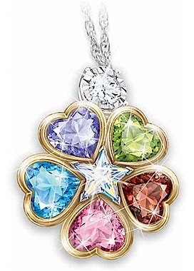 Granddaughter I Wish You Personalized Blossom Pendant Necklace With A Star-Shaped Aurora Borealis Crystal Surrounded By Colorful Heart-Shaped Crystals By The Bradford Exchange