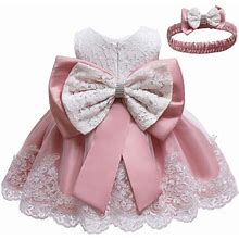 Christening Lace Flower Baby Girl Dress Princess Formal Prom Tutu Ball Gown
