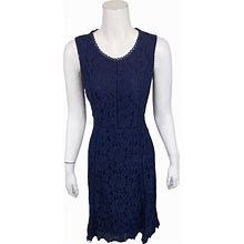 Isaac Mizrahi Women's Petite Hi-Low Lace Maxi Dress Dark Navy Blue Ps