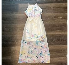 Bcx Dresses | Bcx Girl White Dress With Floral Overlay | Color: White | Size: 7G