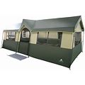 Ozark Trail Hazel Creek 12 Person 3-Room Cabin Tent, 20' X 9' X 84", Green