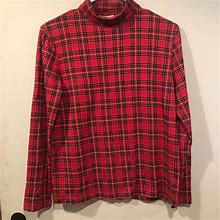 Croft & Barrow Croft And Barrow Plaid Turtleneck Shirt Top Clothes - Women | Color: Maroon/Red | Size: M