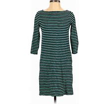 Garnet Hill Casual Dress: Blue Stripes Dresses - Women's Size 00