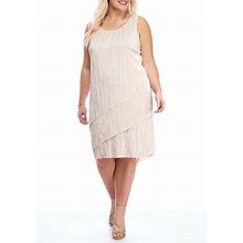 Tiana B Pink Silver Tiered Shift Dress Size 16 W Women $109