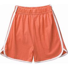 Ranrann Kids Girls Cotton Running Fitness Shorts Stretch Gym Workout Athletic Active Shorts