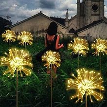 Outdoor Grass Globe Dandelion Flash String Fairy Lights Solar