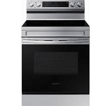 Samsung 30-In Smooth Surface 5 Elements 6.3-Cu Ft Self-Cleaning Freestanding Smart Electric Range (Stainless Steel) | NE63A6311SS