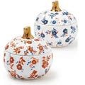 Set Of 2 Martha Stewart Floral Pumpkin Cocottes Dishes Brand New $60