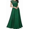 Asdoklhq Plus Size Tops For Women,Chiffon Dress Chiffon Stitching Lace Dress Bridesmaids Evening Gowns Women