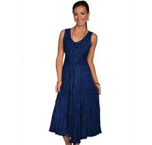 Scully Women's Lace-Up Jacquard Midi Dress Blue Small US
