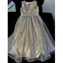 Toddler Girl Size 4 Formal Dress Champagne Flower Special Occasion