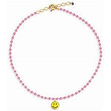 Gabi Rielle Women's Happy Me 14K Goldplated Sterling Silver & Crystal Sugar Rush Smiley Anklet