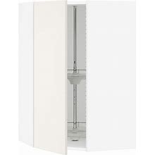 IKEA - SEKTION Corner Wall Cabinet With Carousel, White/Veddinge White, 26X15x40 "