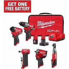 M12 FUEL 12-Volt Lithium-Ion Brushless Cordless Combo Kit (5-Tool) With 2 Batteries And Bag