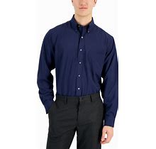 Club Room Men's Regular Fit Traveler Dress Shirt, Created For Macy's - Blue Notte - Size 17 32/33