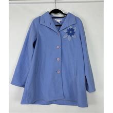 Susan Graver Style Fleece Jacket Womens Size S Blue Embroidered