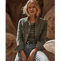 Women's Pret Lace-Up Back Casual Jacket In Green Size 10 | White House Black Market
