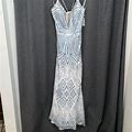 Cachet Dresses | Cachet Beaded Formal Dress | Color: Blue/White | Size: 12