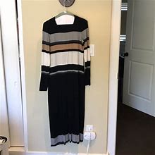 Bailey 44 Dresses | Bailey 44 Striped Knit Column Dress | Color: Black/White | Size: M
