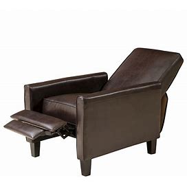 Darvis Leather Recliner Club Chair Brown - Christopher Knight Home