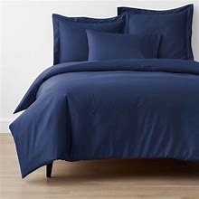 Company Cotton Wrinkle-Free Sateen Duvet Cover - Blue Sapphire, Size Twin | The Company Store