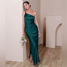 Revelry Dresses | Brand New Revelry Emerald Satin Jade Dress, Petite Length | Color: Green | Size: 6P